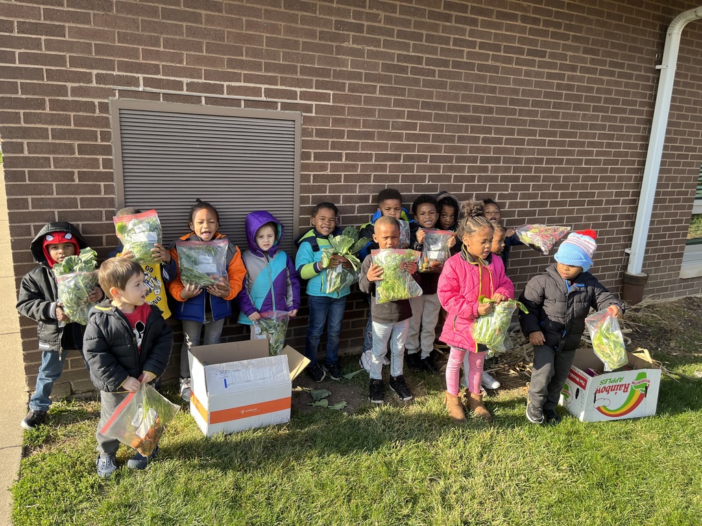 Preschool picking for the food pantry