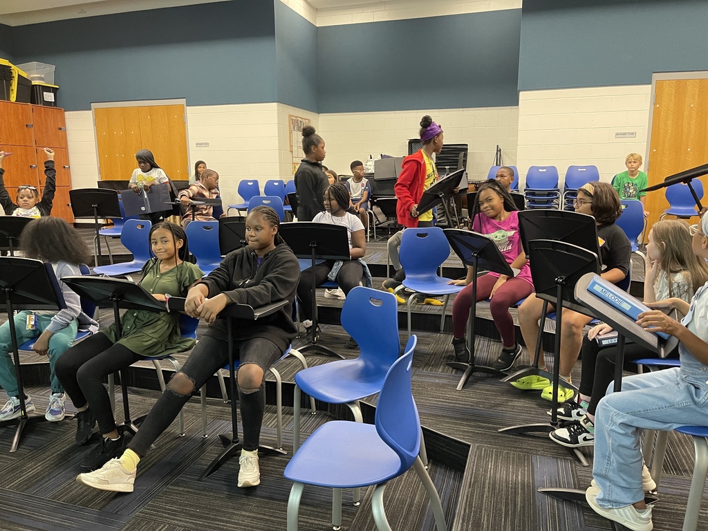 Students in beginning band waiting for instruction